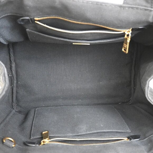 PRADA Logo Canapa 2Way Shoulder Hand Bag Canvas Leather Black GHW Italy - Picture 12 of 16